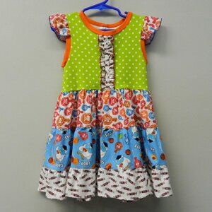 Girls size 4 Tootsie Roll Pop Lollipop Wise Owl Dress K Pea